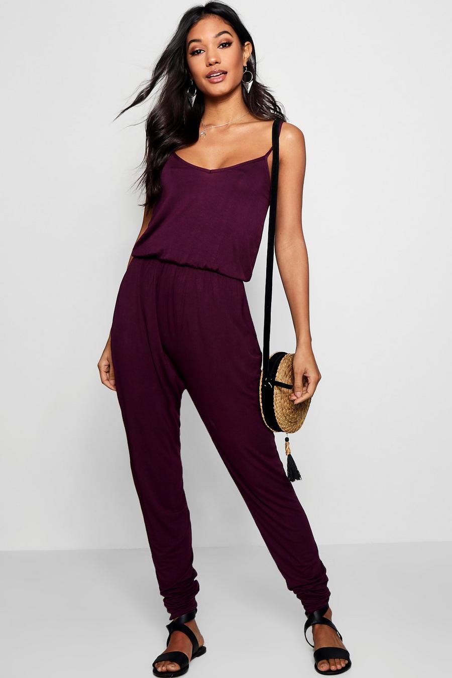 Berry Basic Jumpsuit med smala axelband image number 1