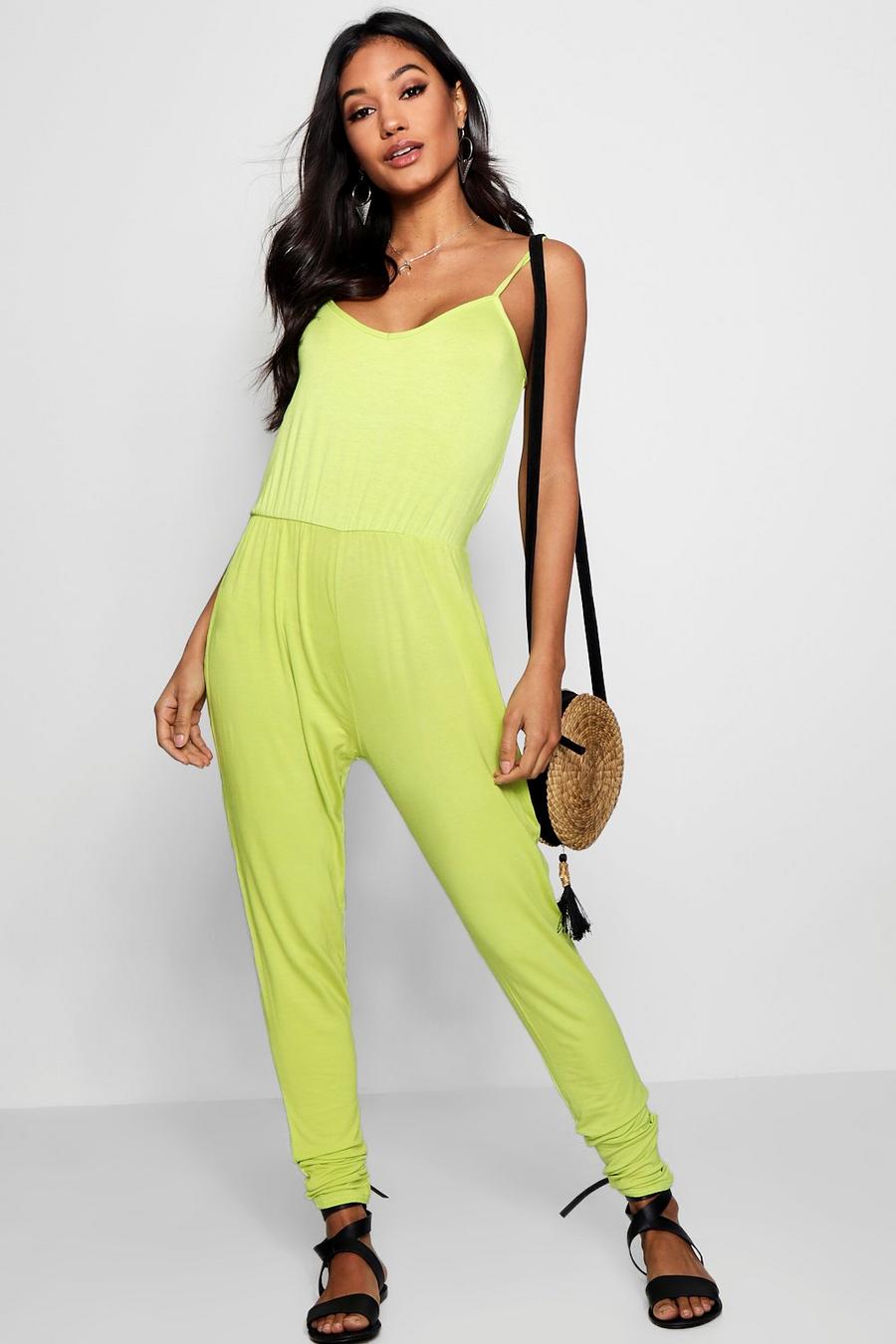 Lime Basic Jumpsuit med smala axelband image number 1