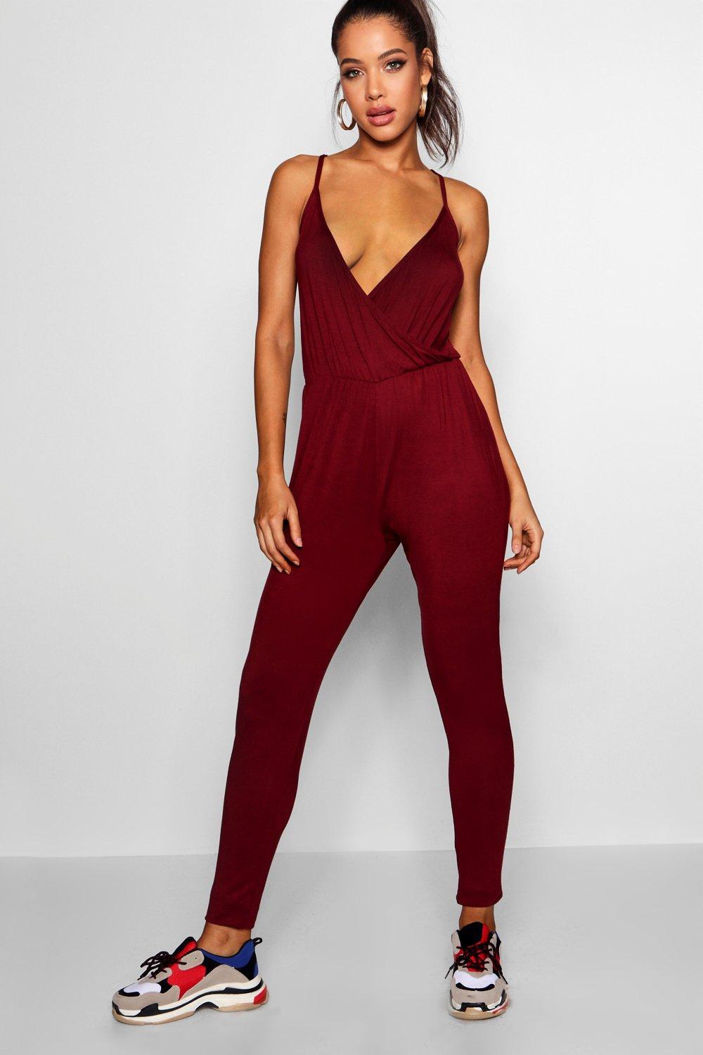 boohoo wrap front jumpsuit