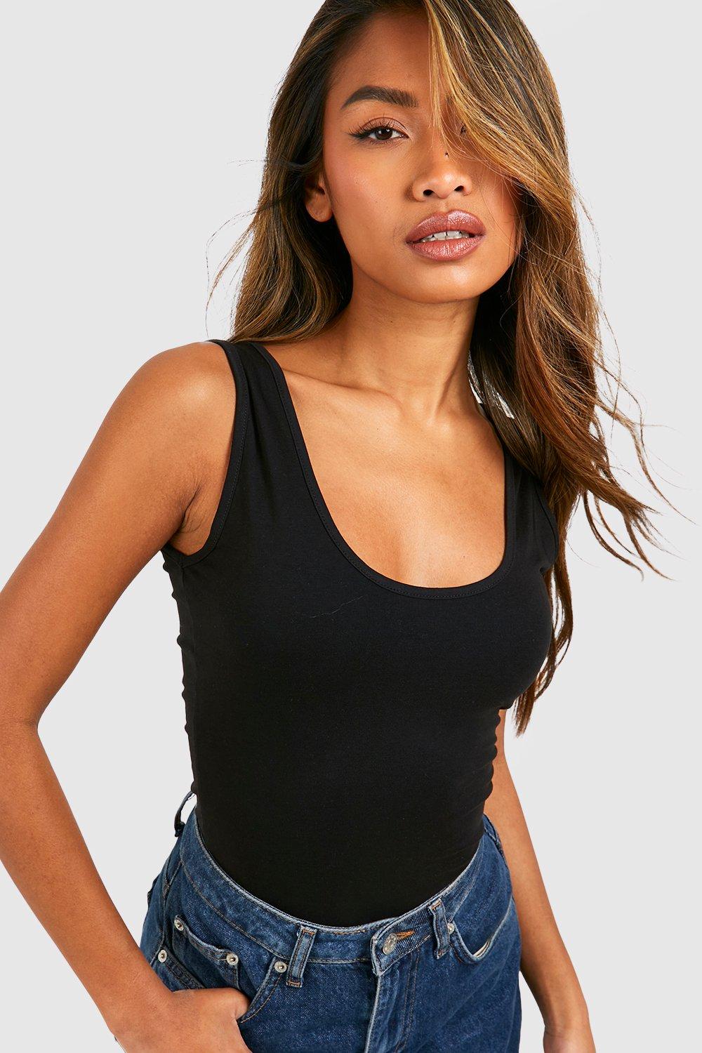 High Neck Vest Top Two Pack boohoo UK