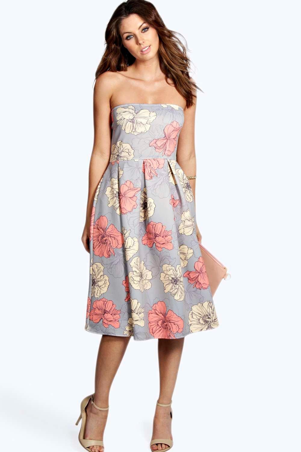 bandeau midi skater dress