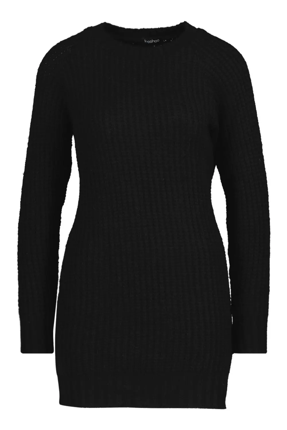 Black plum Soft Knit Jumper Dress صورة بديلة