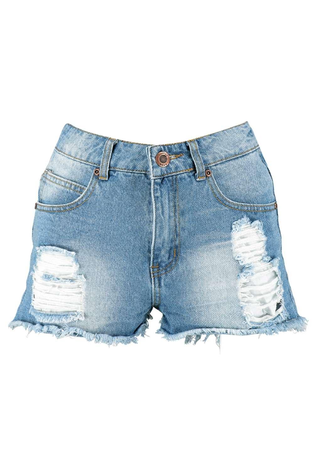 blue jean booty shorts