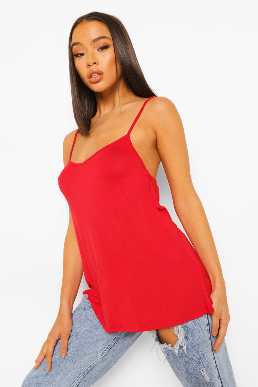 Red Basic Swing Cami Top image number 1