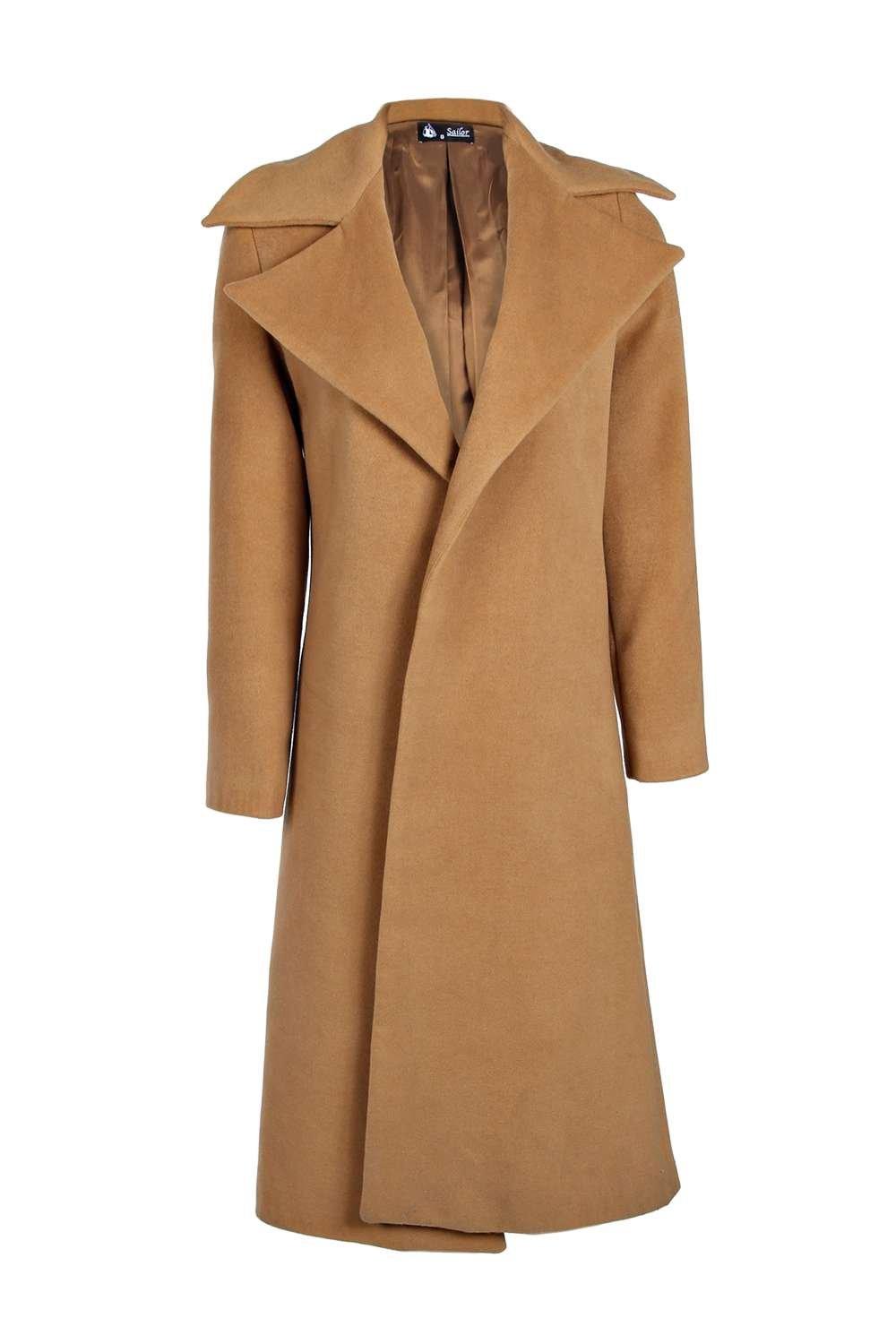 boohoo wool look coat in camel