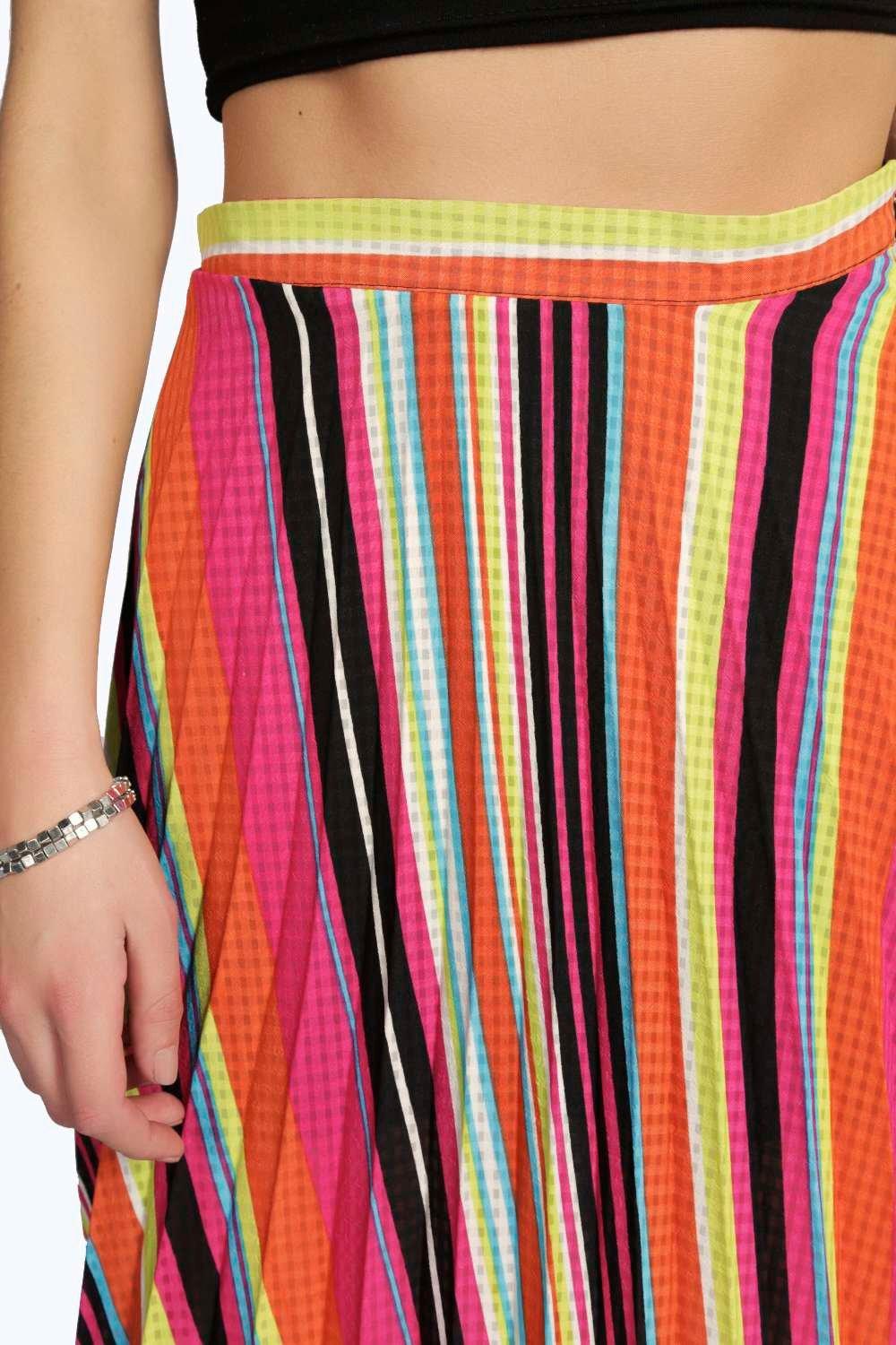 Multi coloured striped skirt uk hotsell