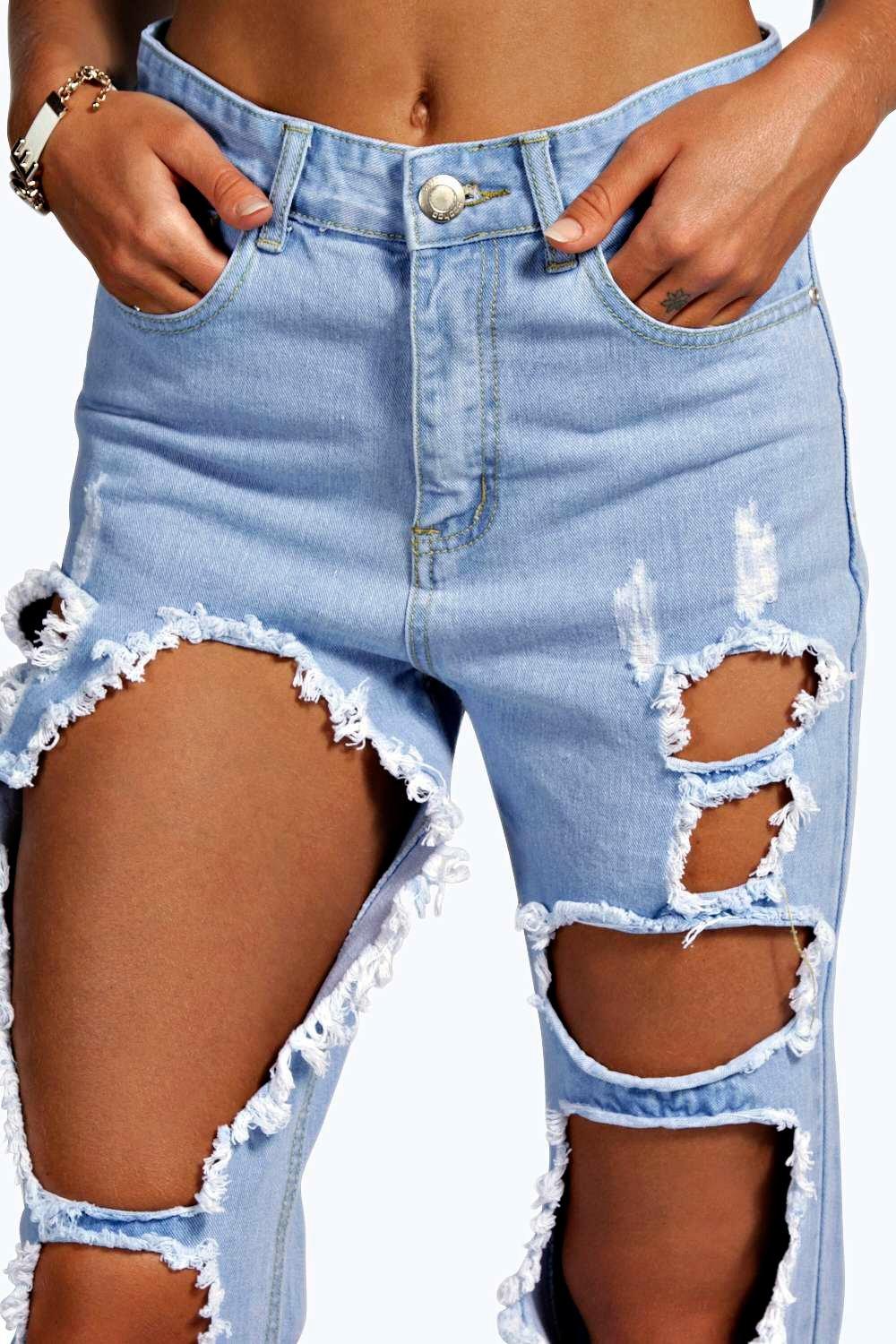 shredded leg jeans