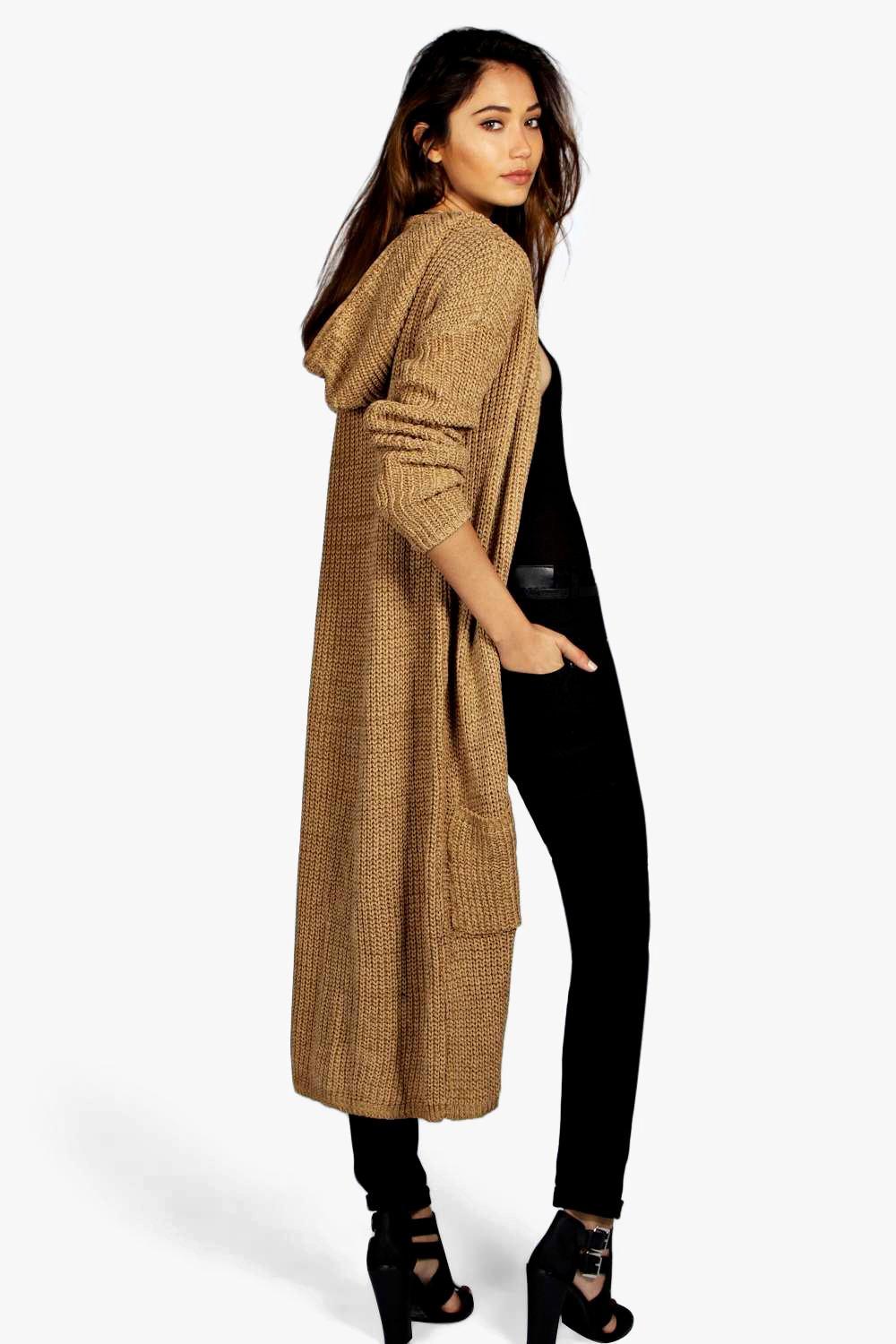 longline hooded cardigan