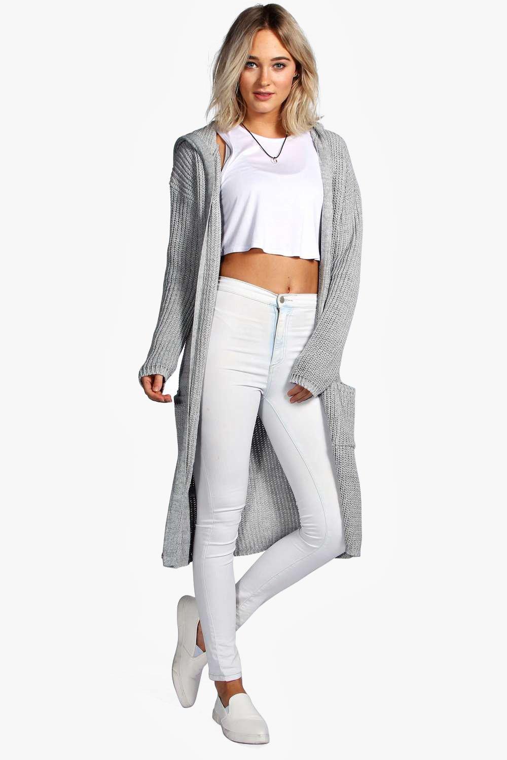longline hooded cardigan