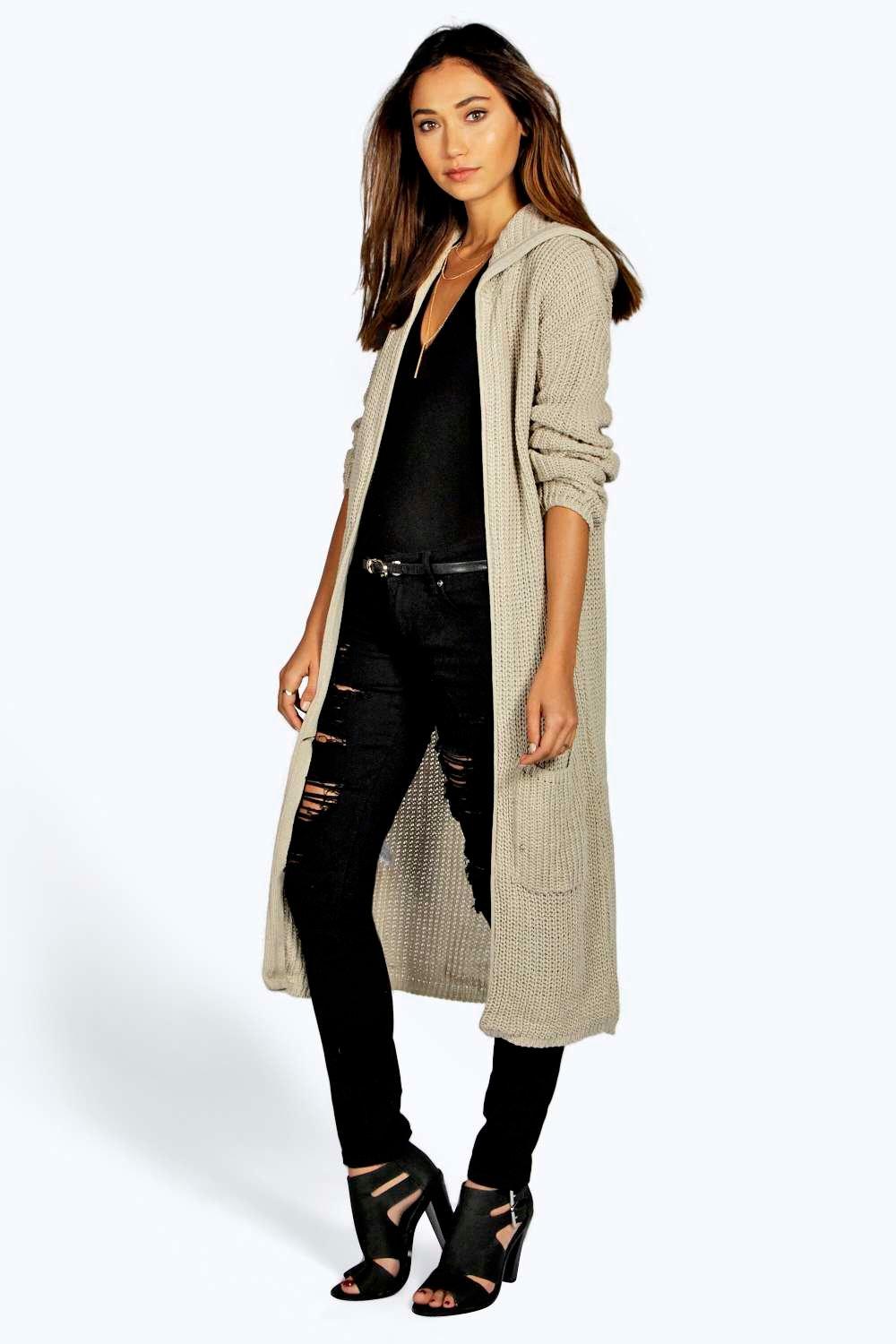 longline hooded cardigan