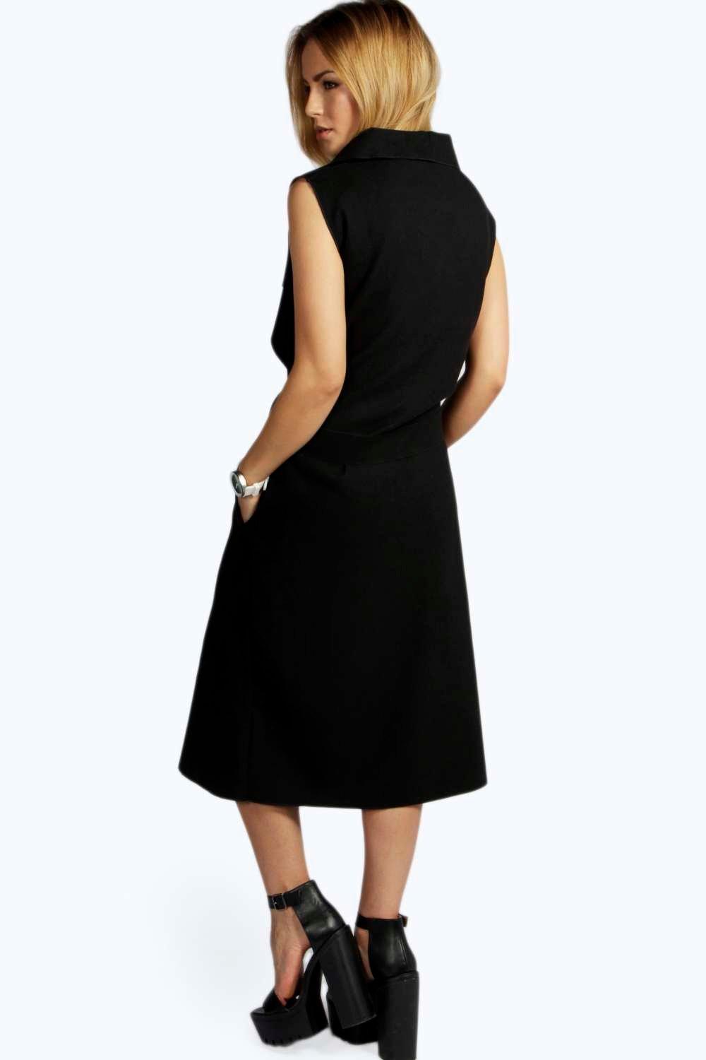 Waterfall Belted Sleeveless Coat | boohoo
