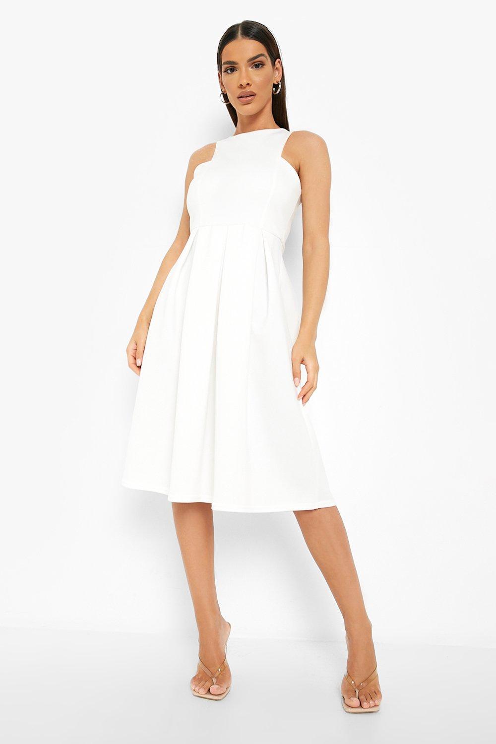 White scuba skater clearance dress