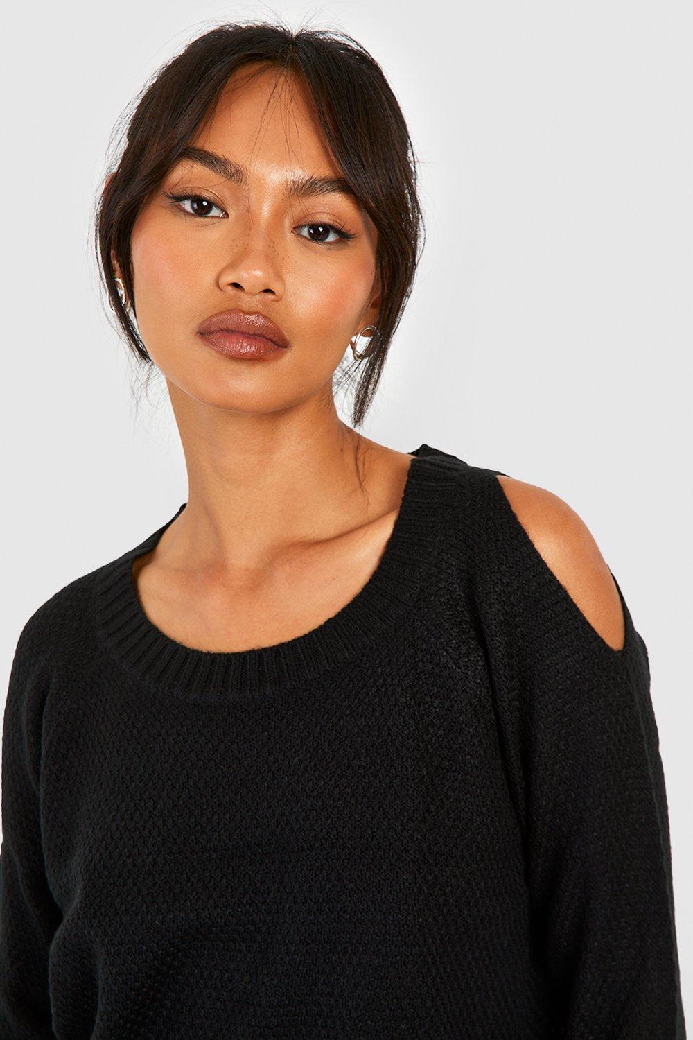 Boohoo cold shoulder jumper new arrivals