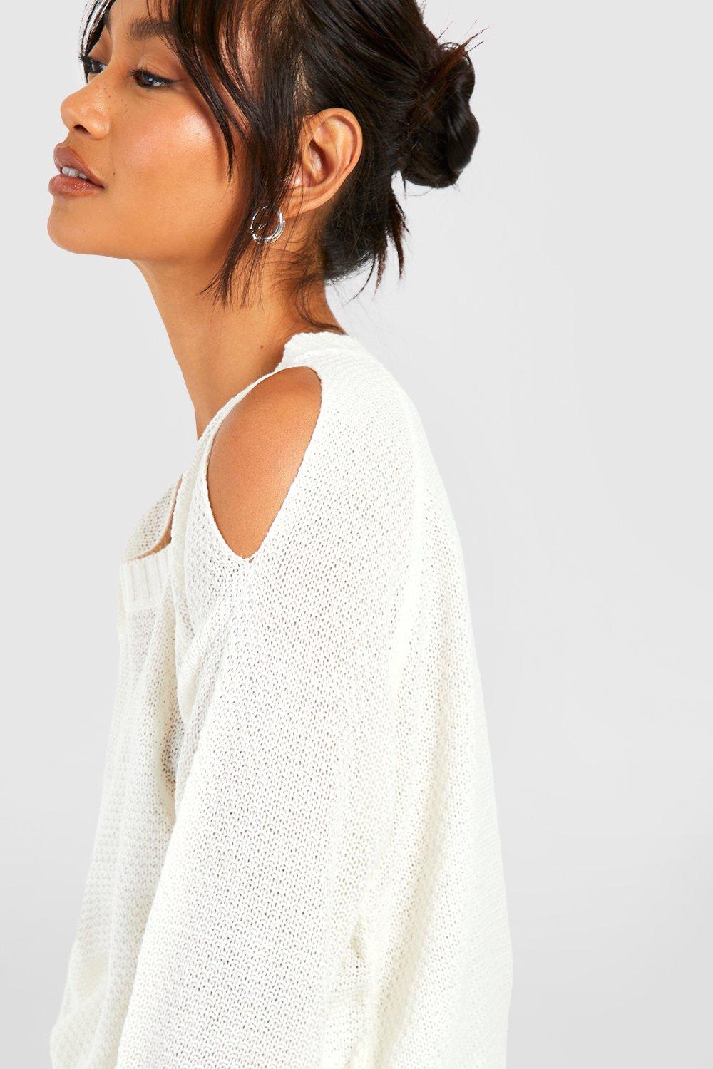 Off the shoulder hot sale cream jumper