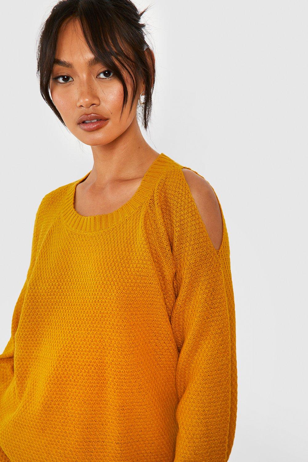 Cold Shoulder Moss Stitch Jumper boohoo