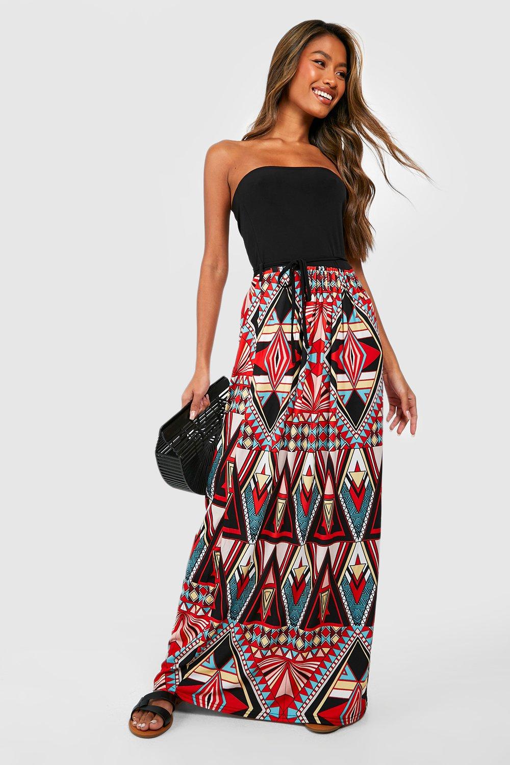 boohoo bandeau maxi dress