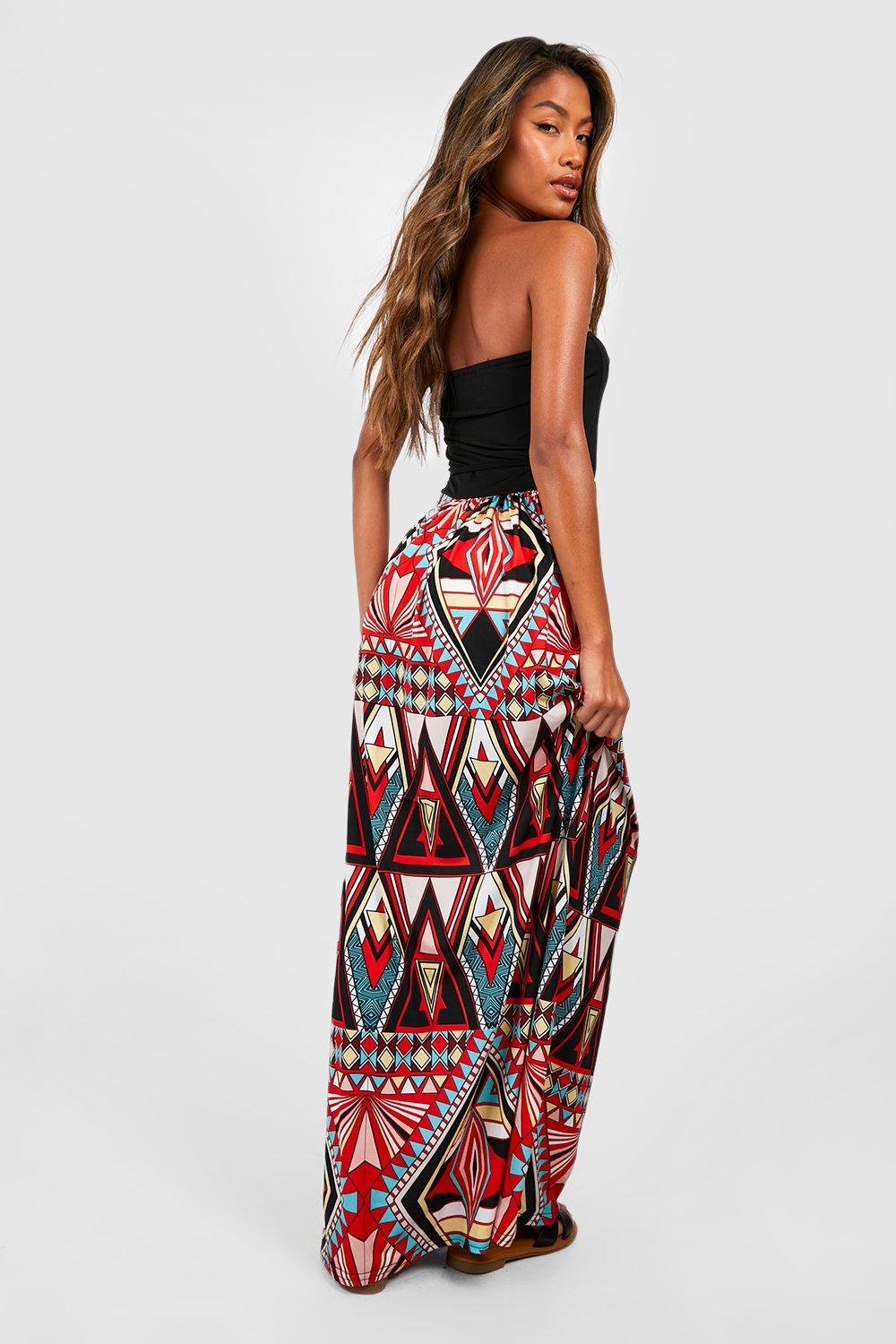 geo print maxi dress