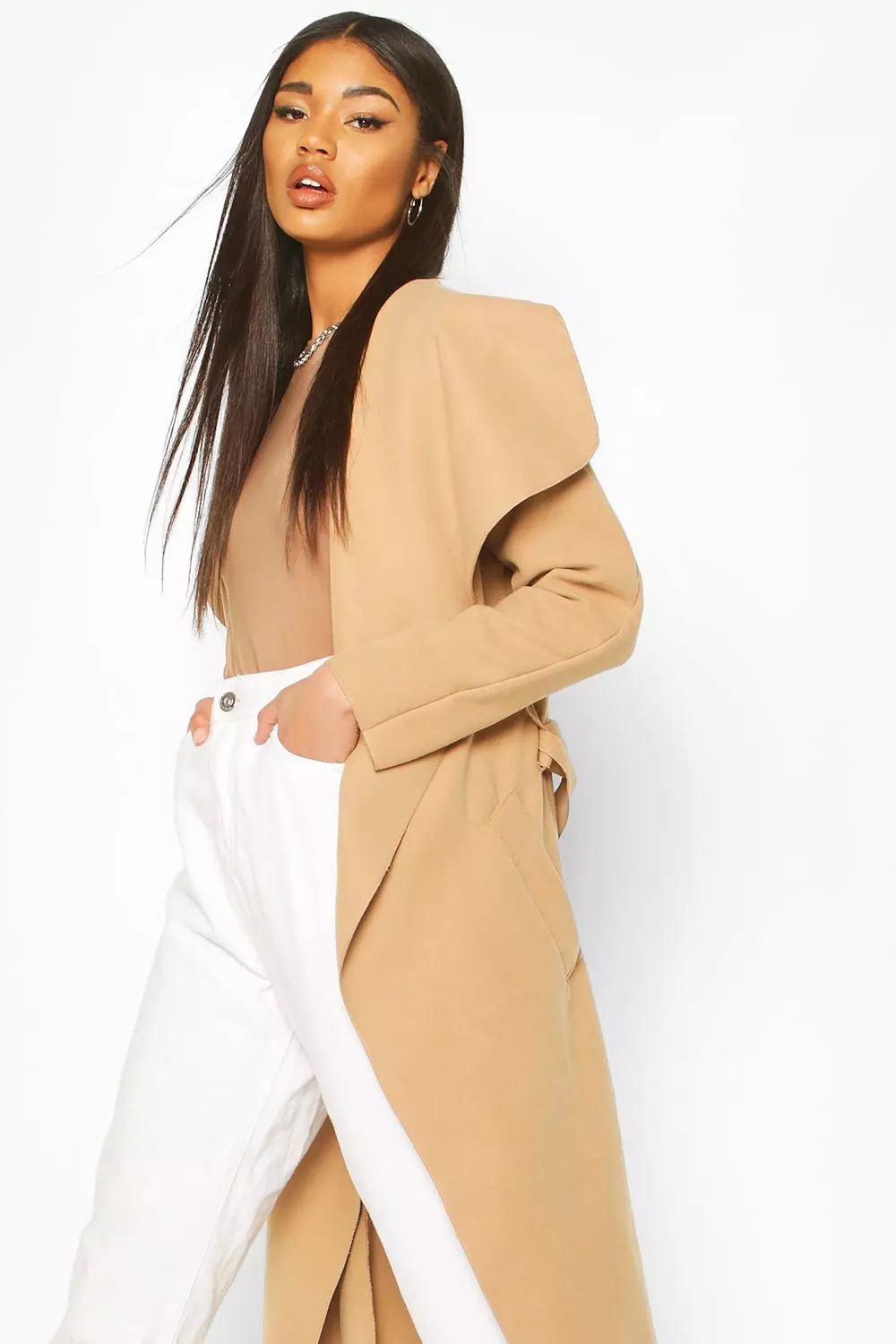 Belted shawl collar outlet coat