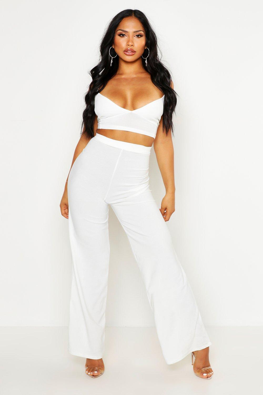 boohoo white trousers