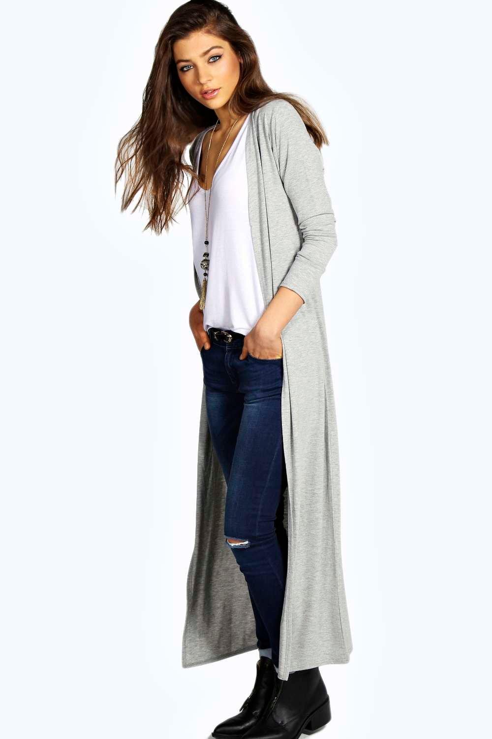 longline jersey cardigan