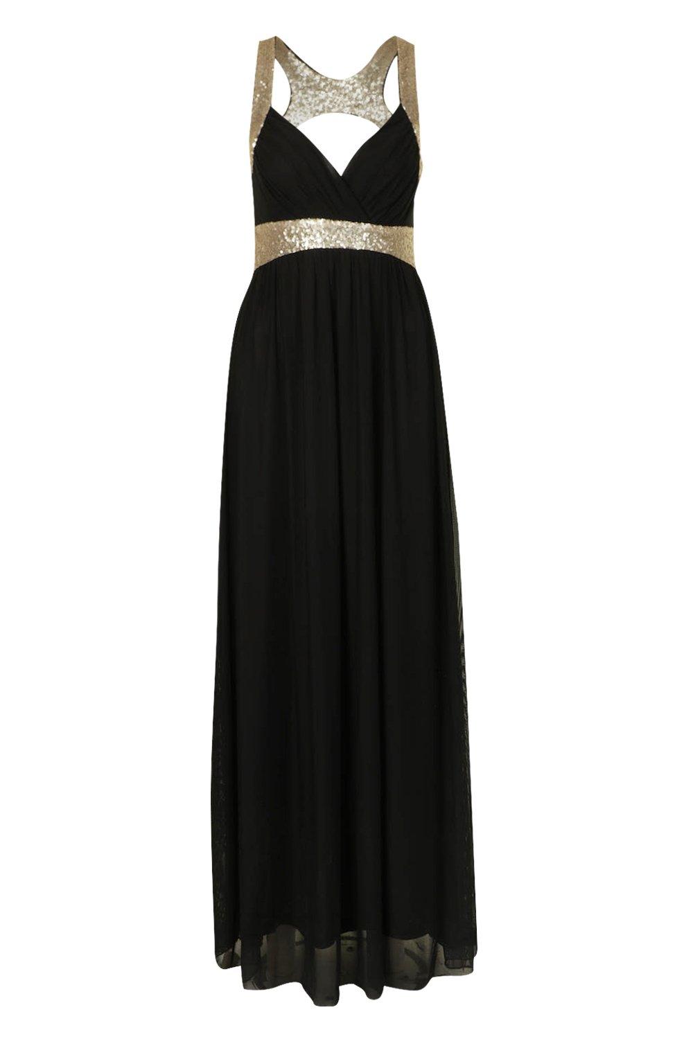 Boutique Sequin Panel Maxi Bridesmaid Dress boohoo USA