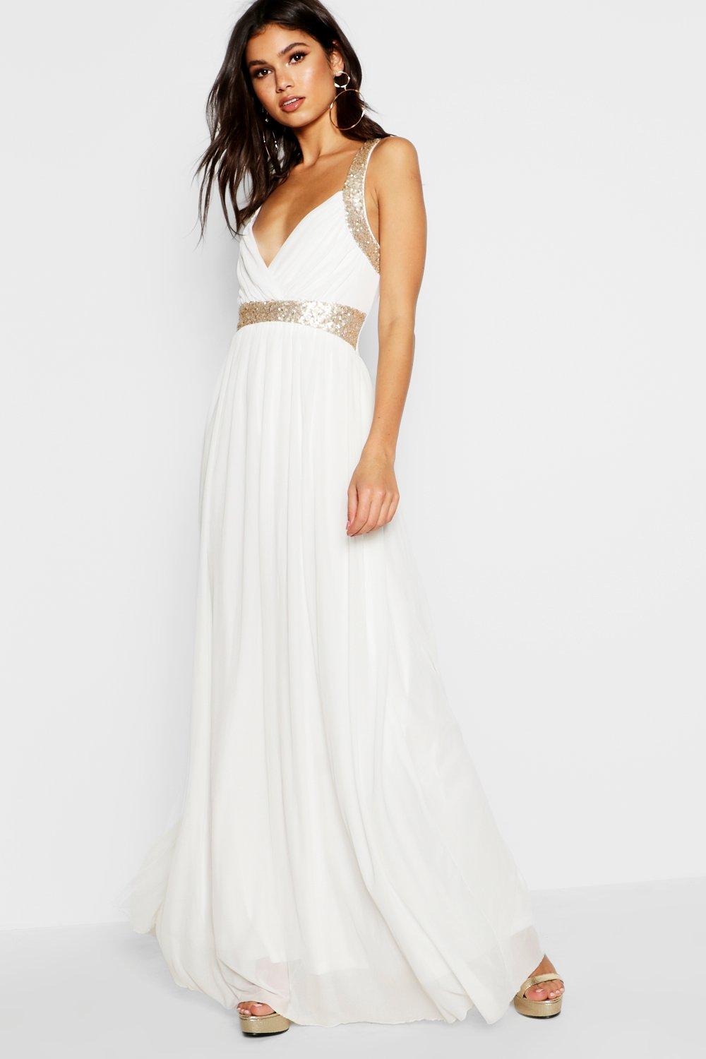 boohoo white maxi dress