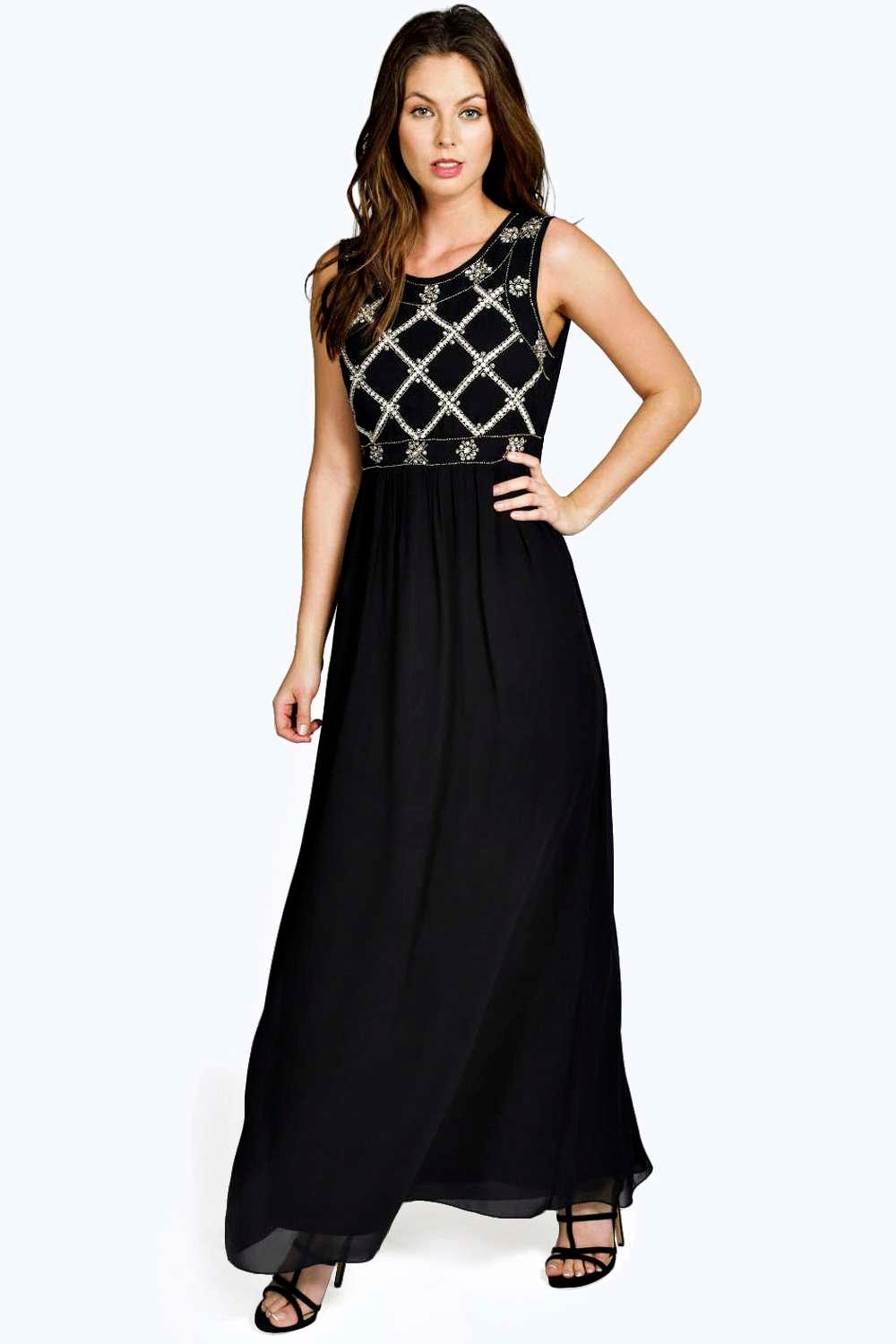 boutique embellished top maxi dress
