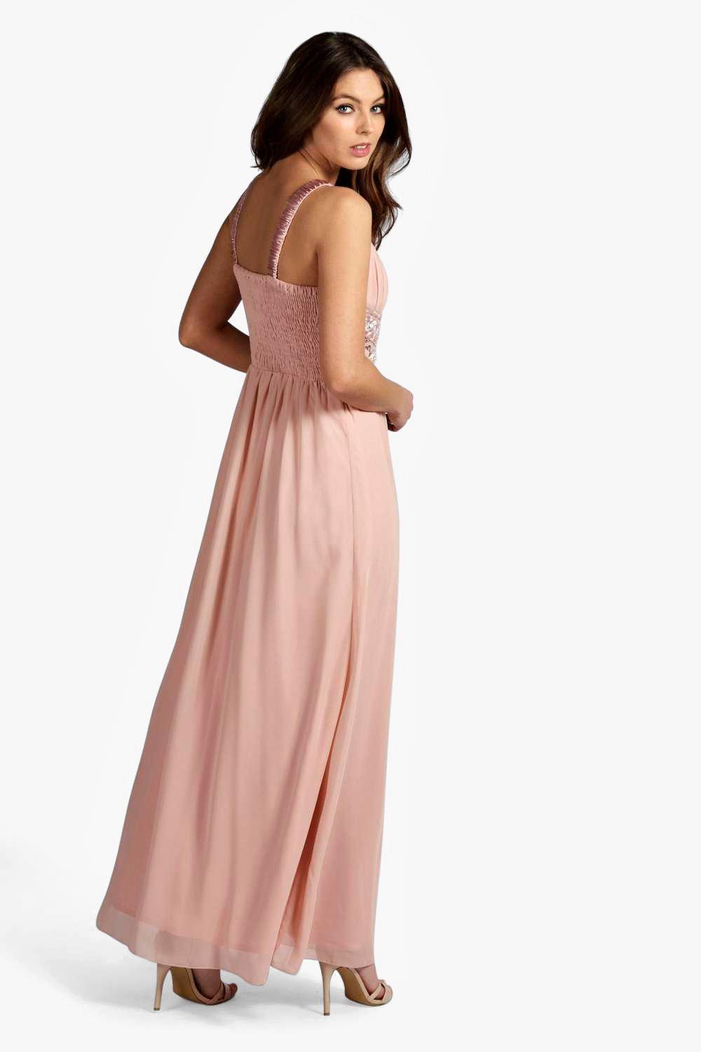 boohoo pink bridesmaid dresses