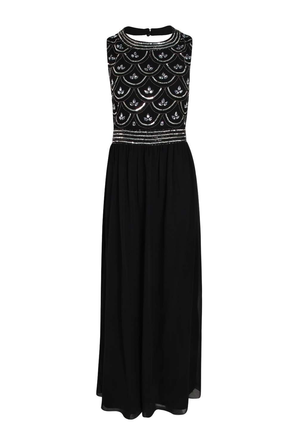 Boutique Crina Embellished Top Chiffon Maxi Dress boohoo NZ