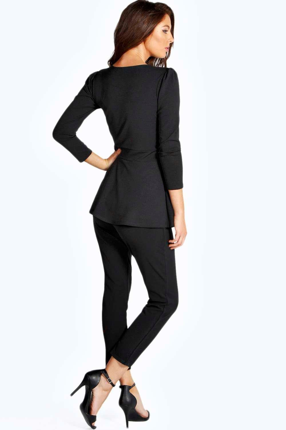 Black store peplum jumpsuit