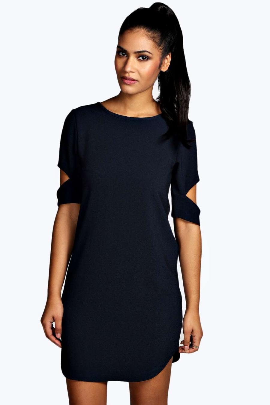 Ink blue Cattia Cut Out Sleeve Shift Dress image number 1