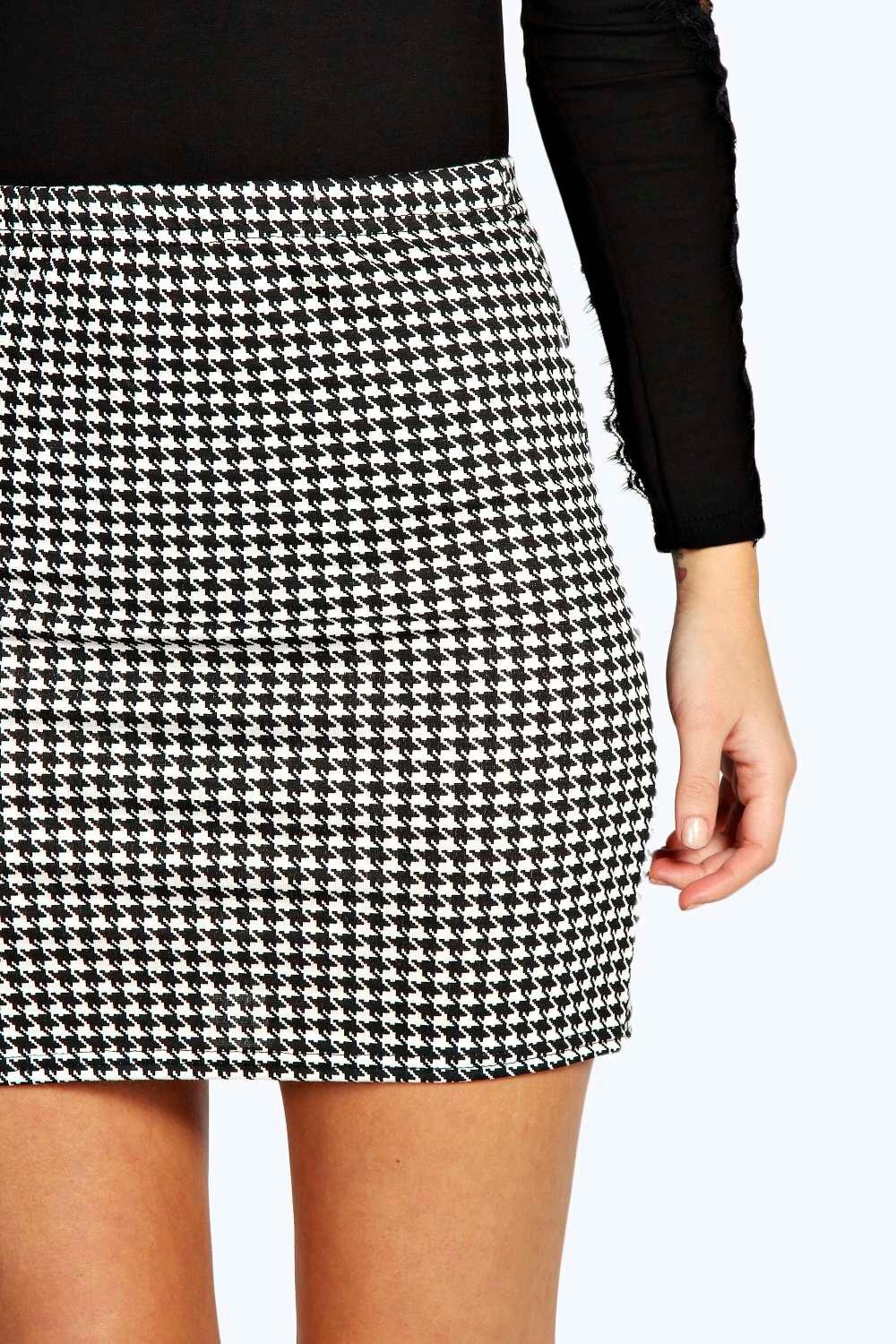 bodycon houndstooth skirt