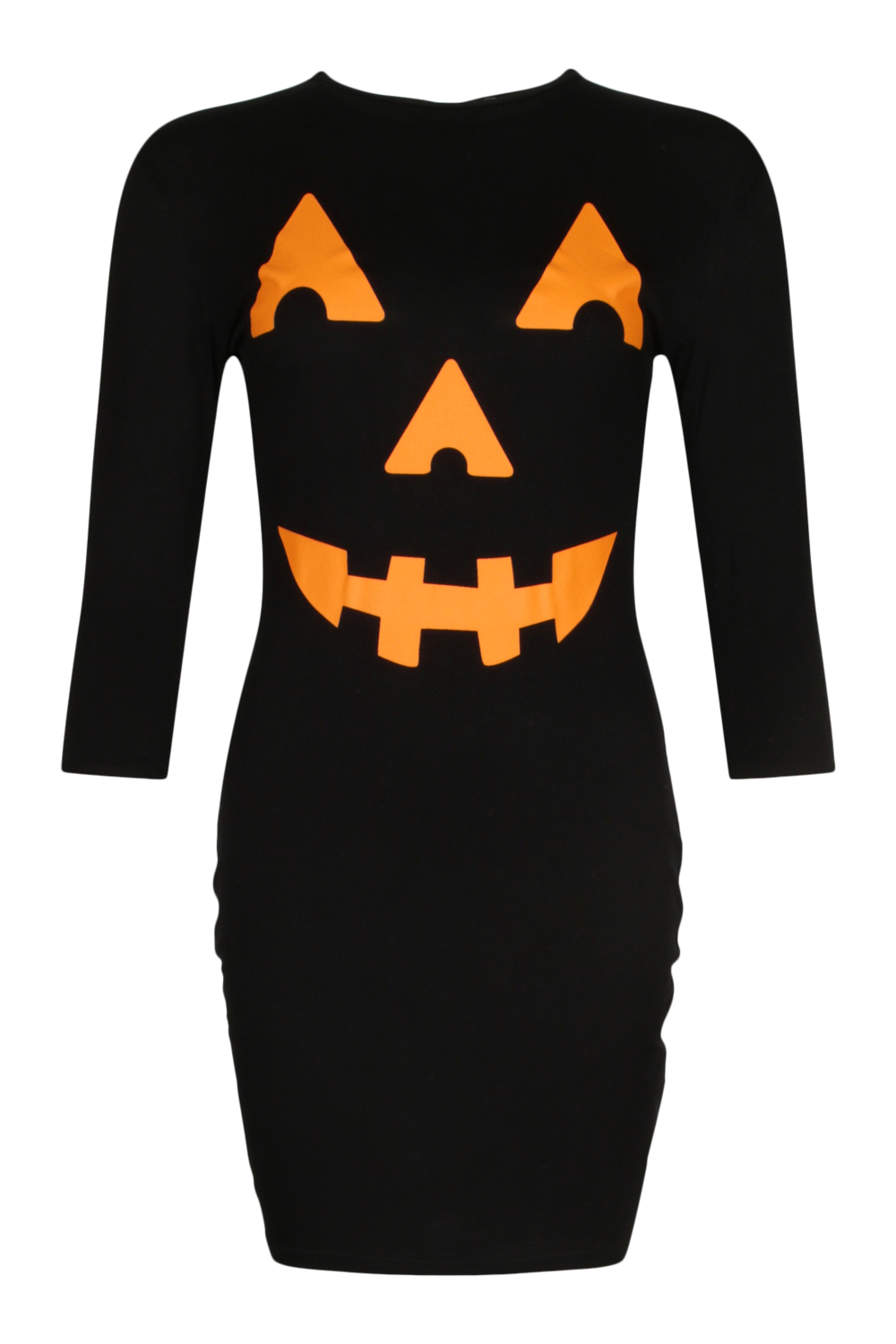 Pumpkin Print Halloween Bodycon Dress boohoo