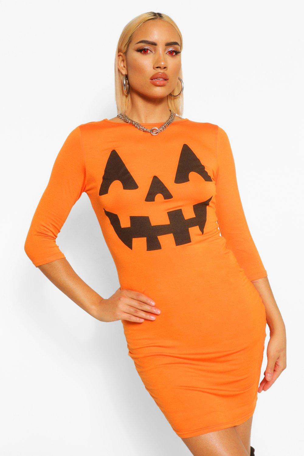 boohoo pumpkin dress