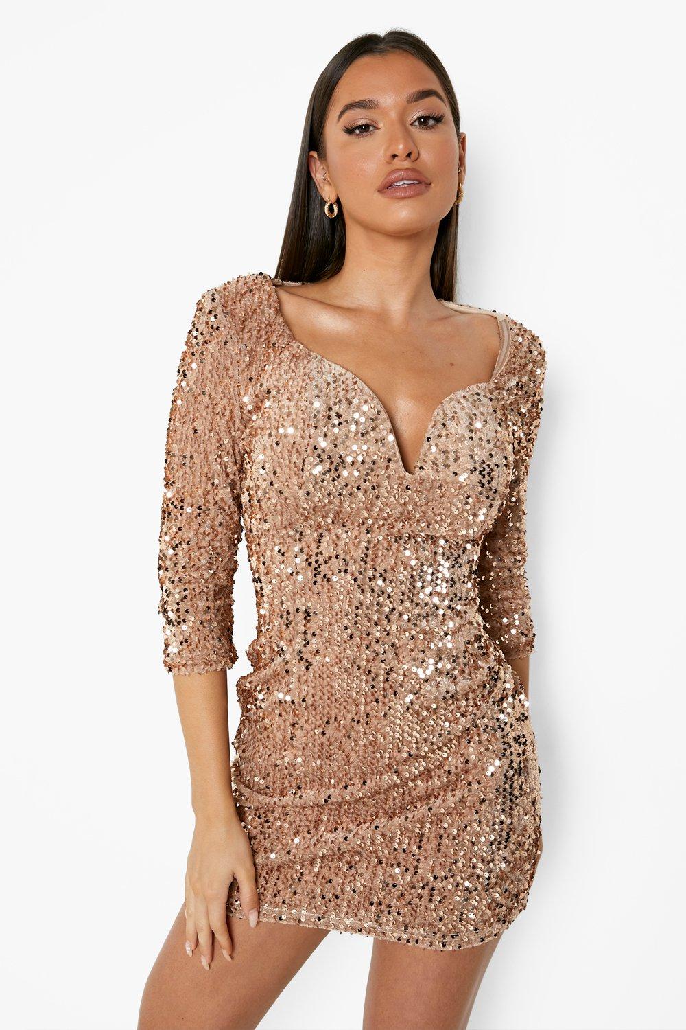 Robes Sequins Robes Paillettes Femme Boohoo Fr