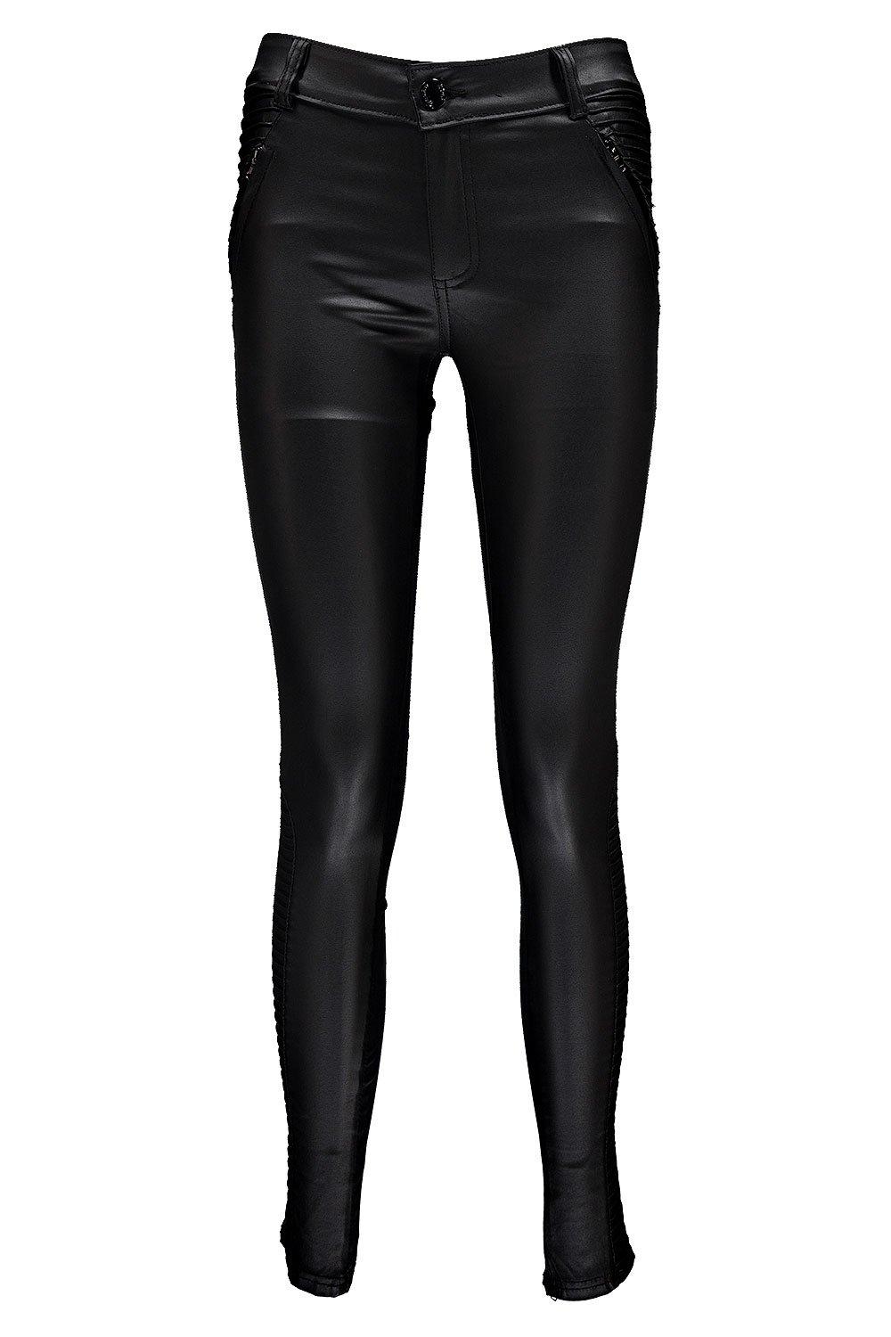 Alyson Panelled Coated PU Trousers