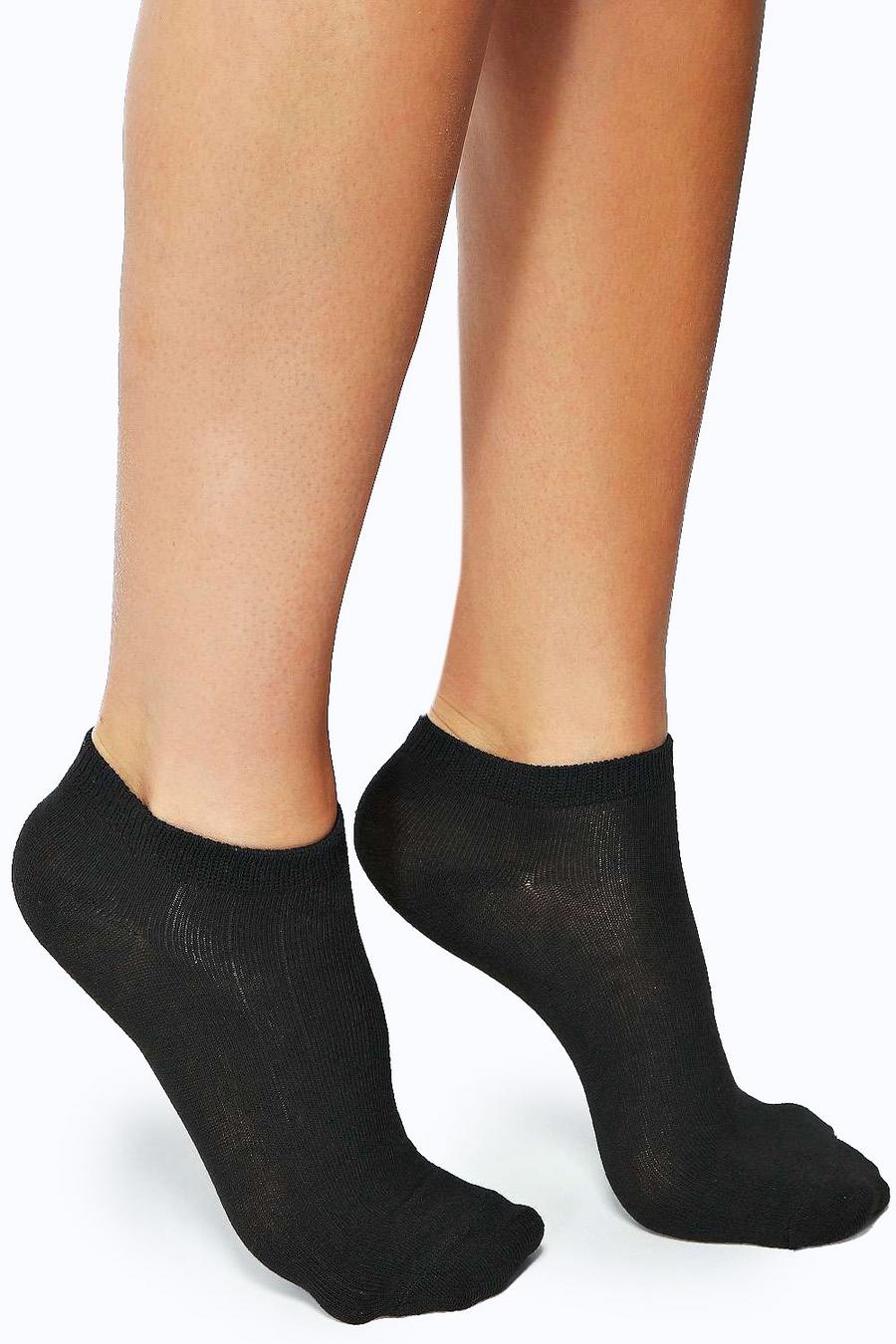 Black Basic Trainer Socks 3 Pack image number 1