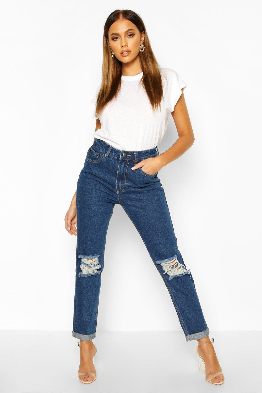 open knee boyfriend jeans