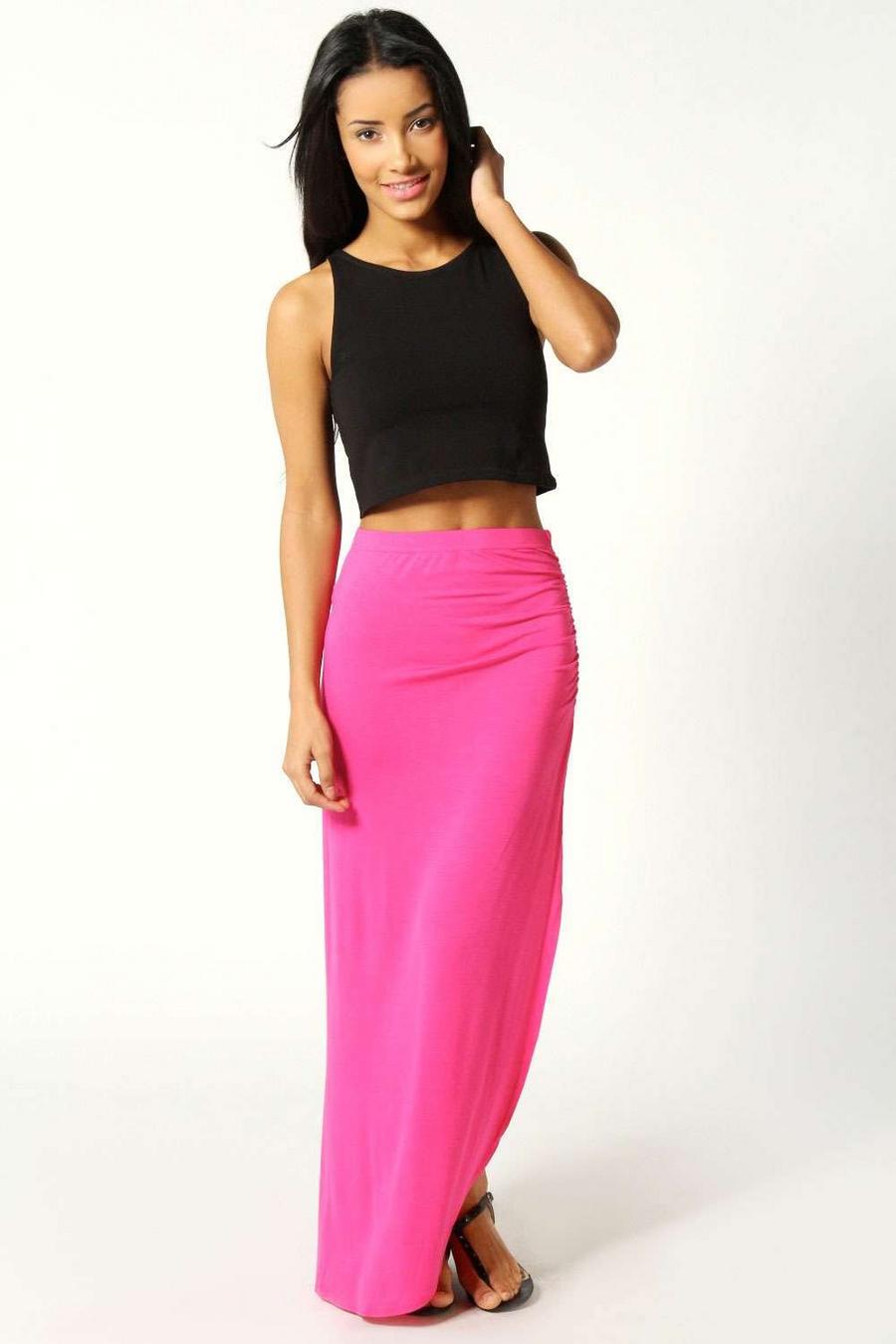 Pink Petite Michelle Viscose Maxi Skirt image number 1