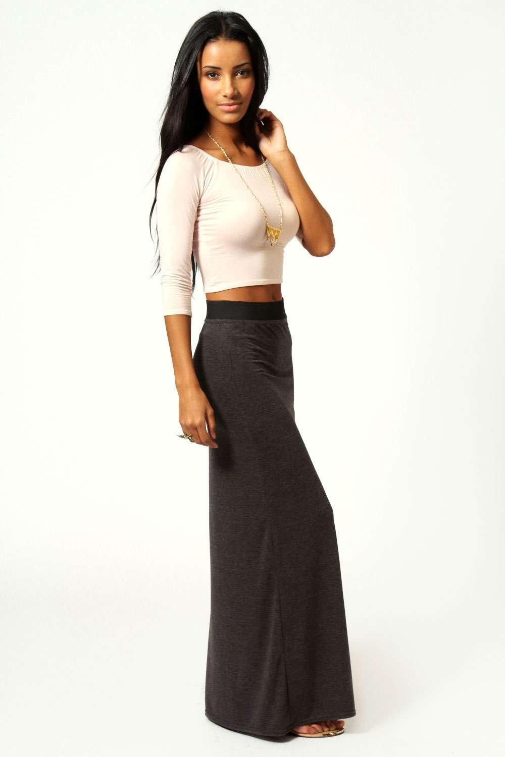 Boohoo jersey best sale maxi skirt