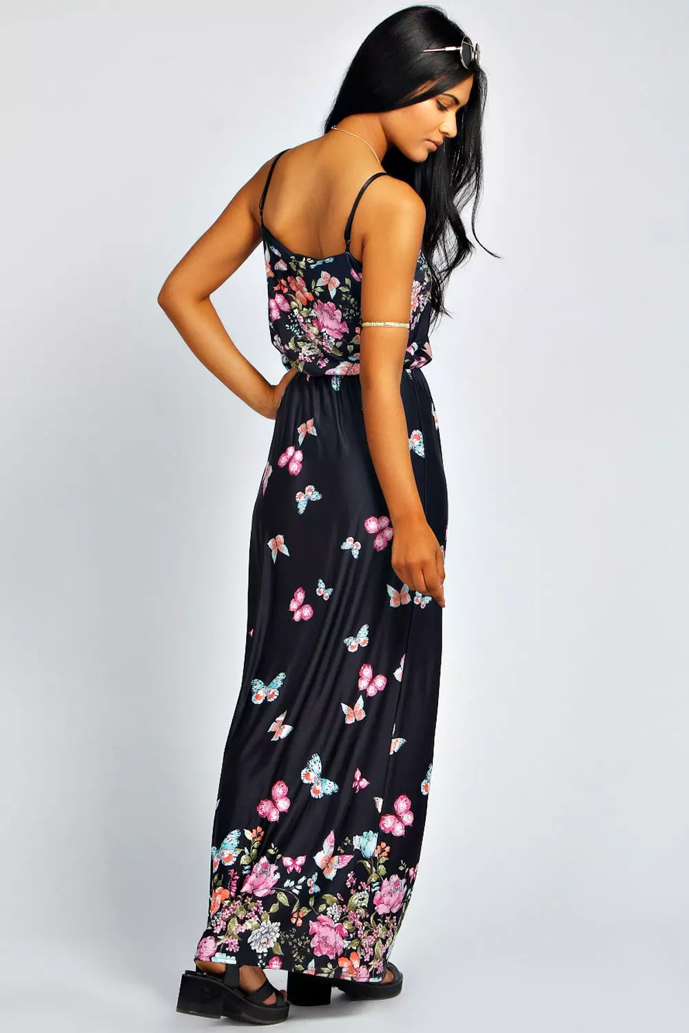 Butterfly print hot sale maxi dress