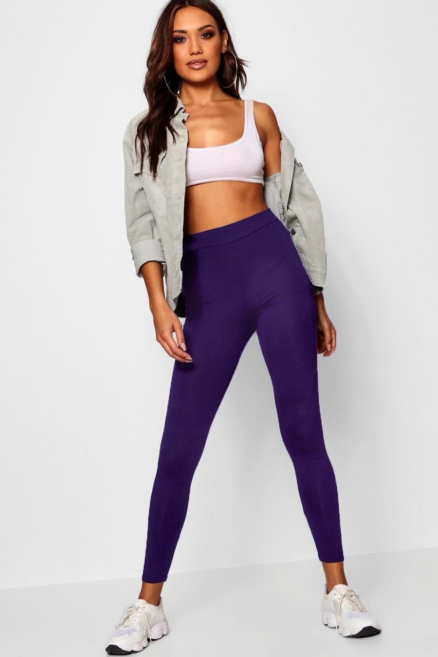 Purple Basic Jersey Leggings image number 1
