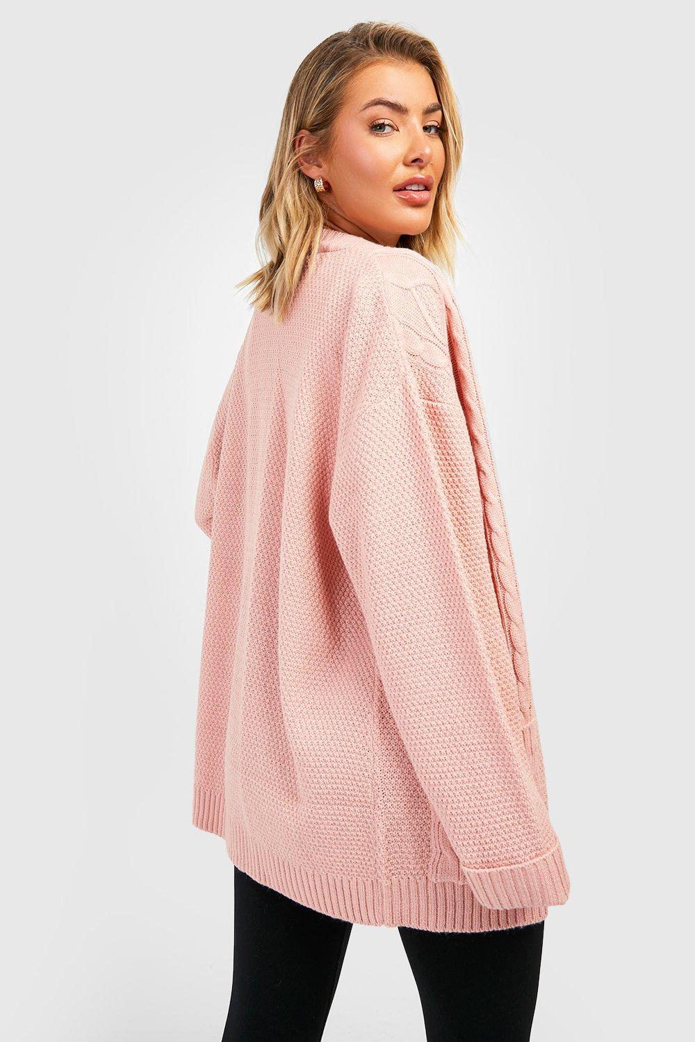 Boohoo cable knit outlet boyfriend cardigan