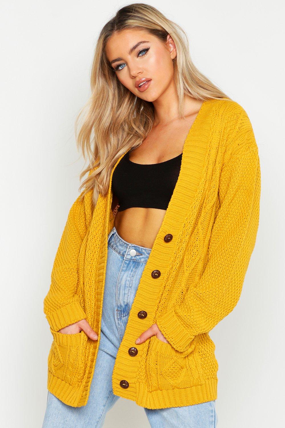 Boohoo mustard outlet cardigan