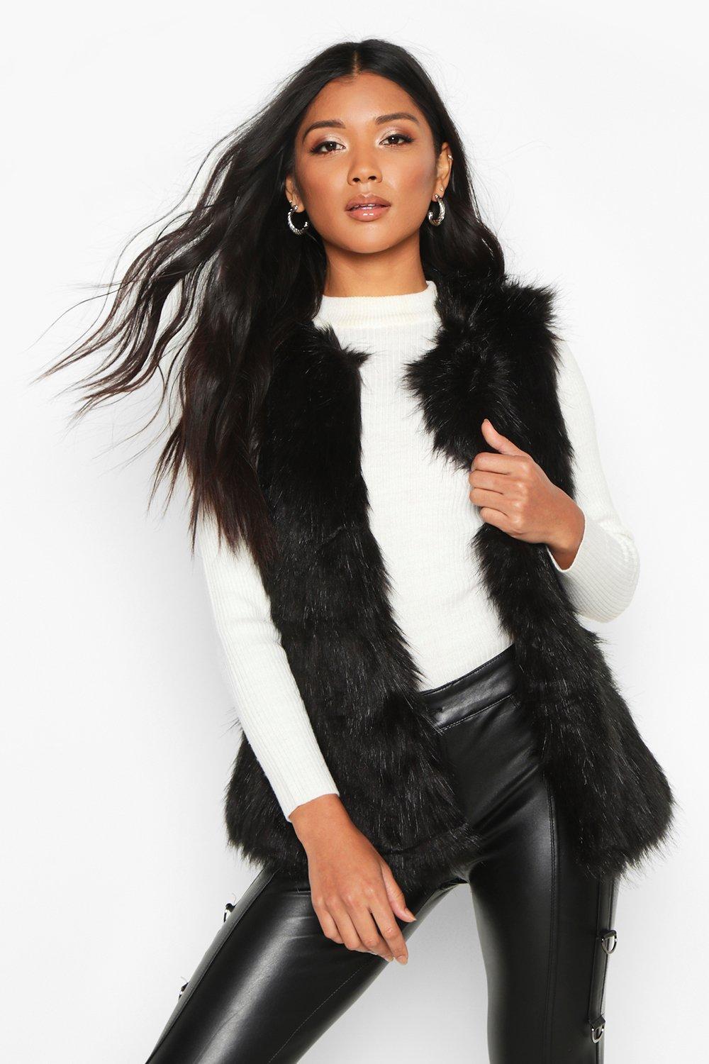 faux fur gilet petite