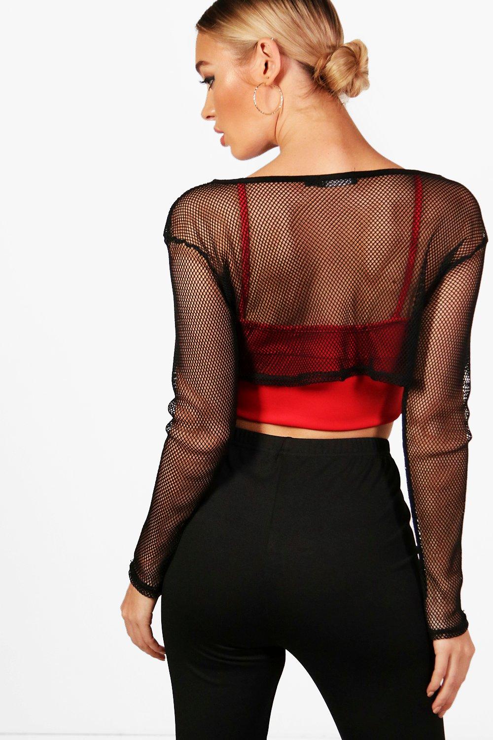 Boohoo fishnet clearance top