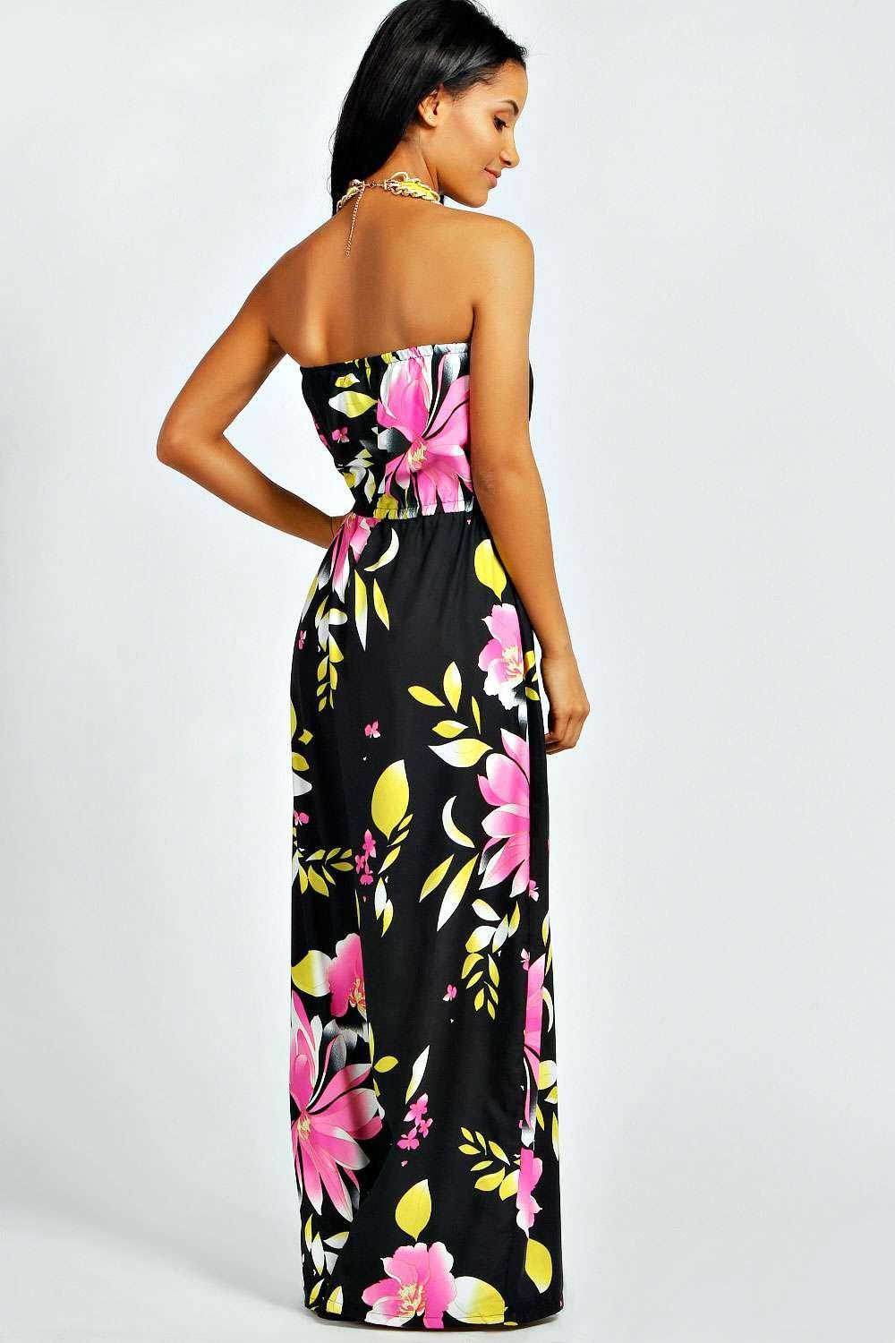 floral black maxi dress