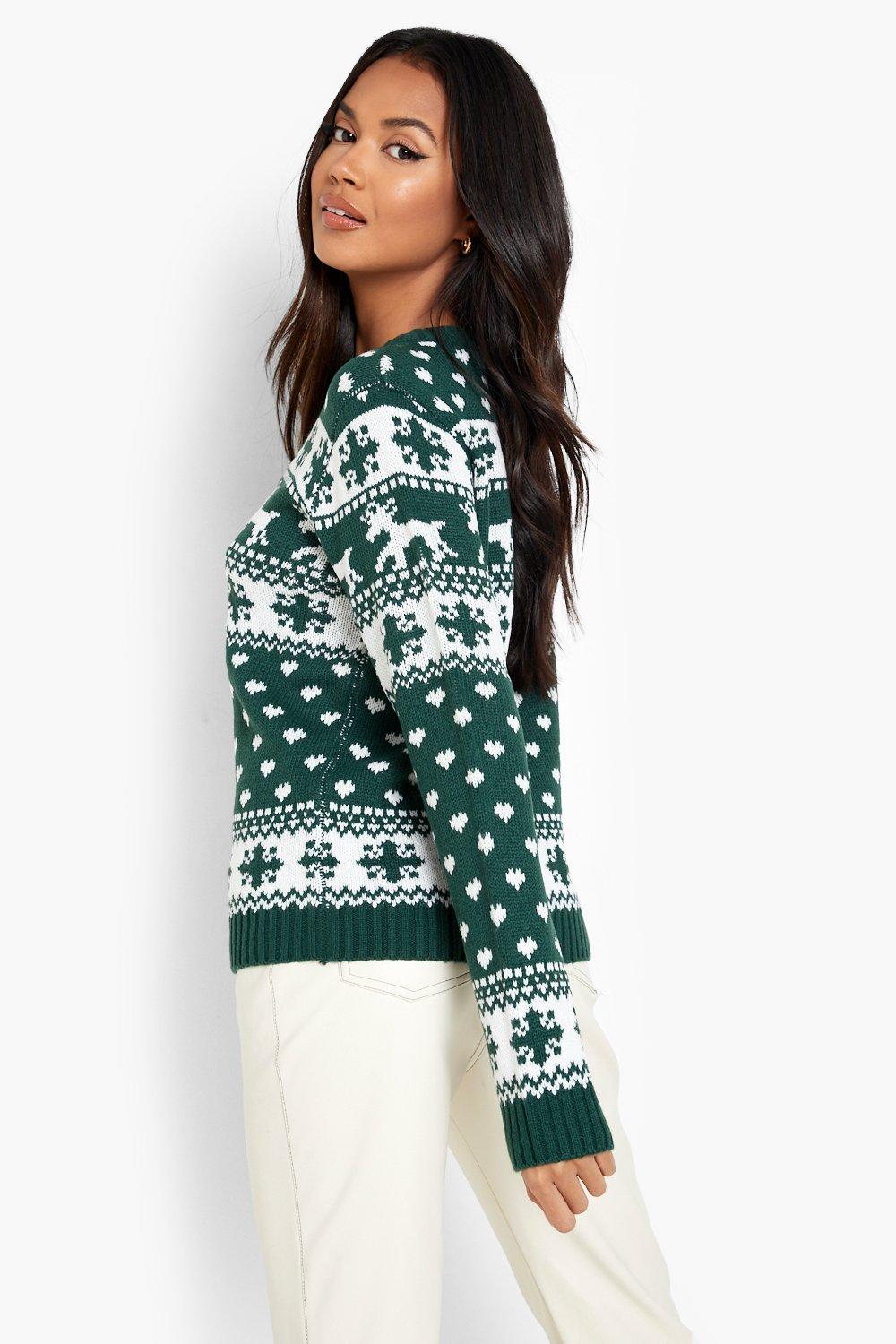 boohoo reindeer jumper