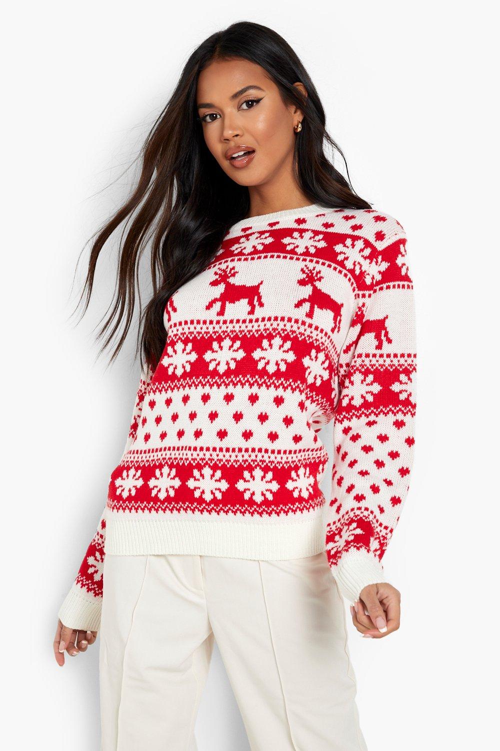 Ladies white christmas on sale jumpers