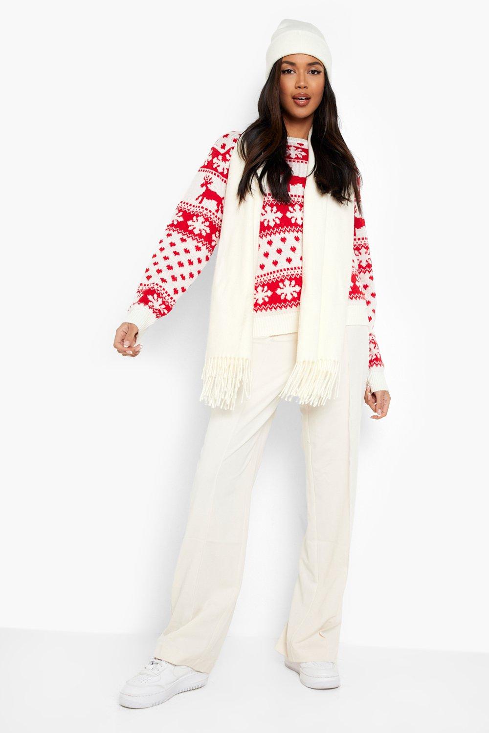 Ladies white christmas on sale jumper